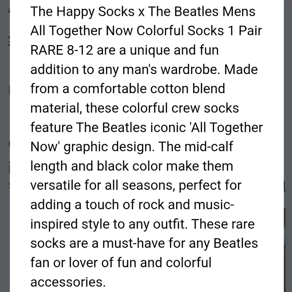 NWT Unisex The Beatles Happy Socks - Red, Blue, Yellow